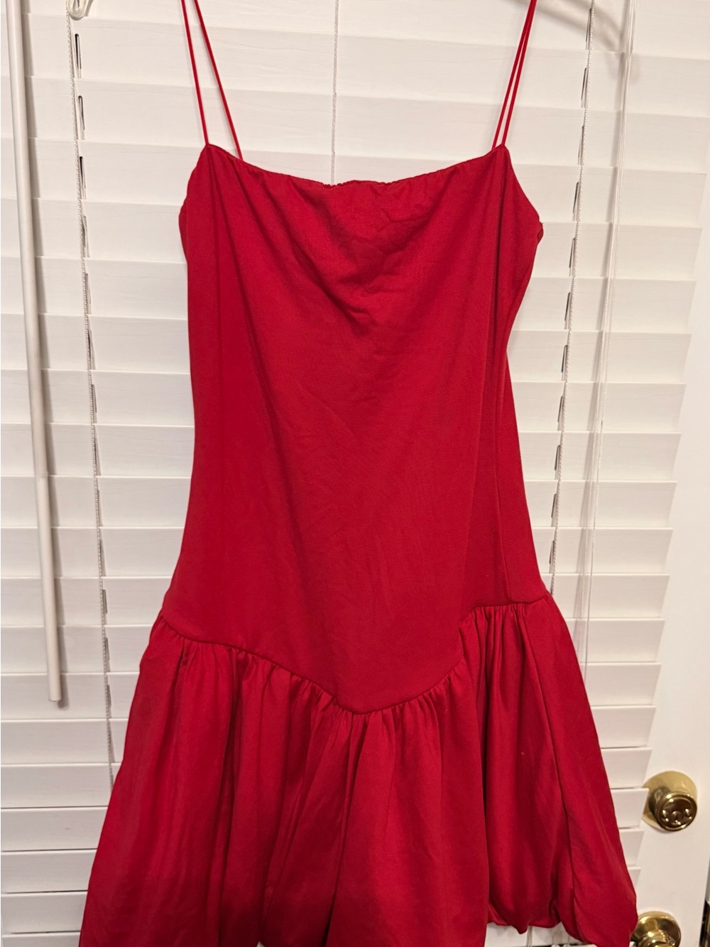 Red Spaghetti-Strap Women's Dress